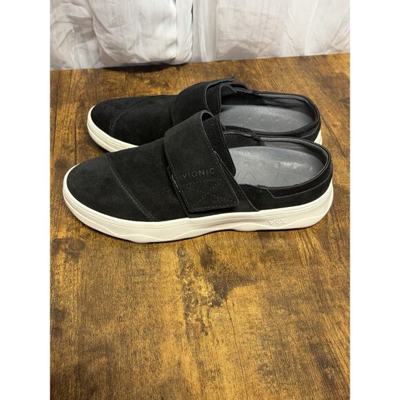 Vionic Women's 7 Black Suede Lotus Rx Recovery Shoes Clogs Mules Orthopedic - Picture 6 of 11